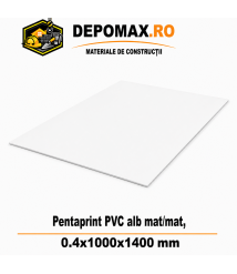 Placa PVC rigid Pentaprint Alb Mat/Mat 0.4x1000x1400 mm